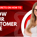 Smiling woman with glasses on a promotional graphic about growing your customer base through fun loyalty programs.